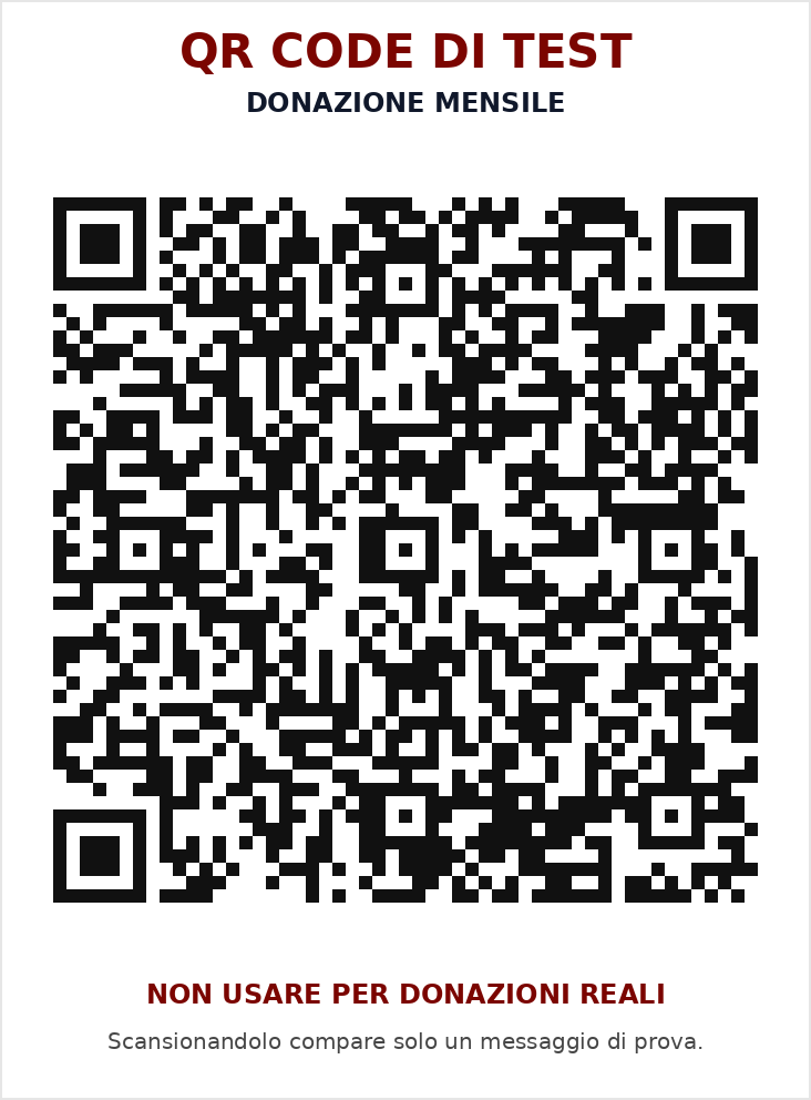 QR code di test per donazione mensile