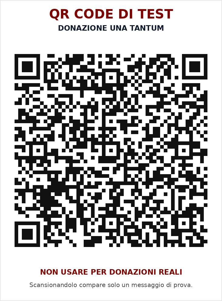 QR code di test per donazione una tantum